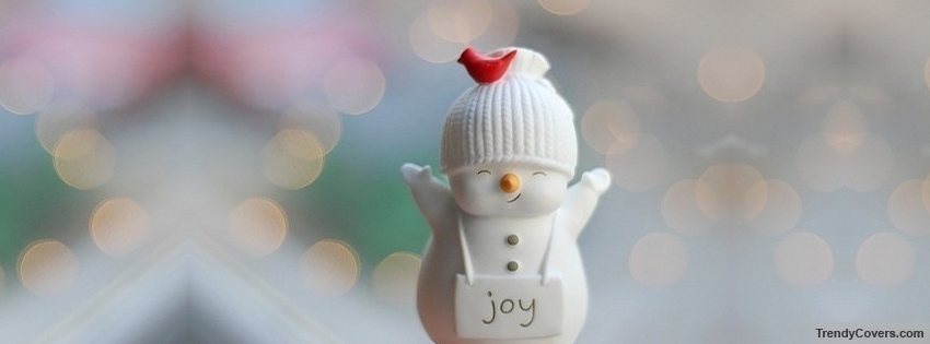 Cute Christmas Joy Snowman facebook cover