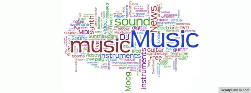 Music Words facebook cover