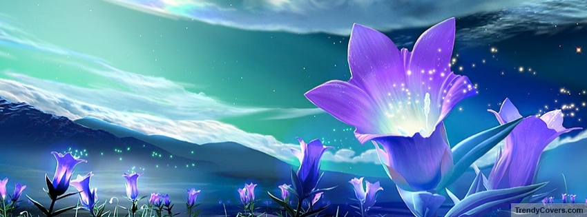 Purple Flowers facebook cover