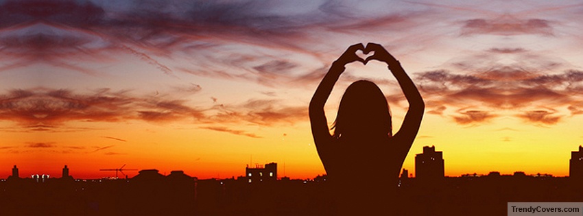 Sunset Heart Facebook Cover