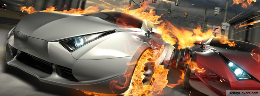 Burning Car Race facebook cover