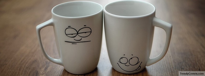 Funny Cups Faces facebook cover