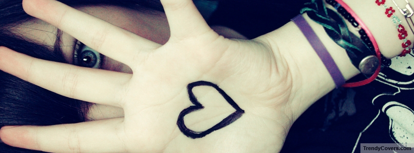 Girl Hand Heart facebook cover