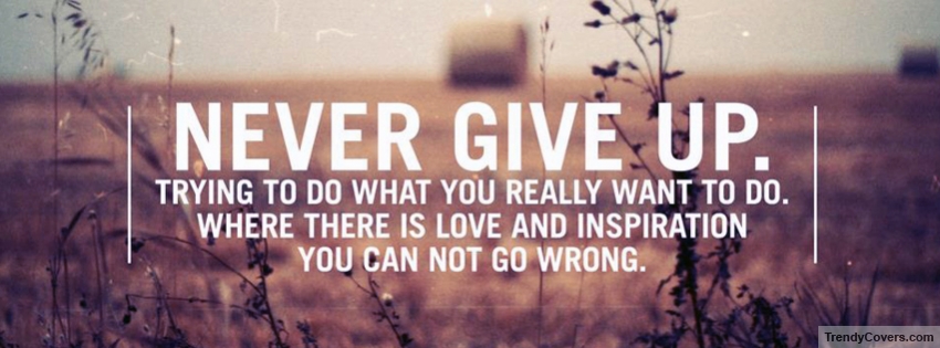 Never Give Up facebook cover