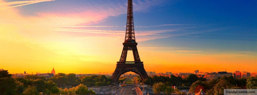 Paris Eiffel Tower Sunrise Facebook Cover