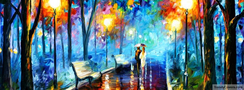 Rainy Night Painting Facebook Cover