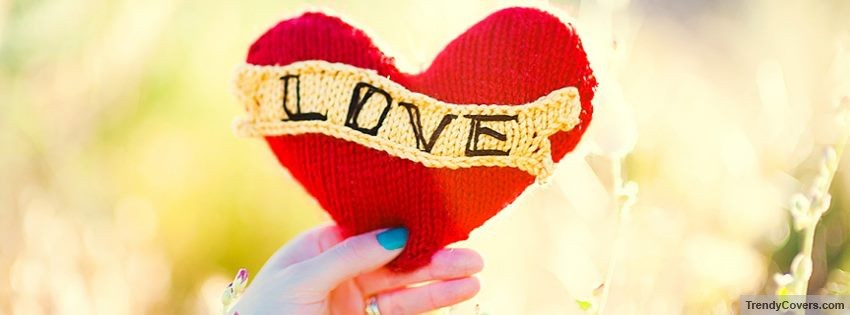 Red Love Heart facebook cover