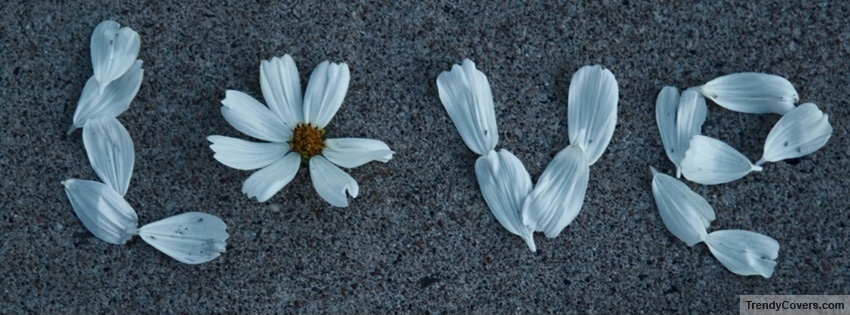 White Flowers Love facebook cover